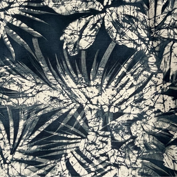 Polo Ralph Lauren Clayton Blue Linen Silk Palm Tree Hawaiian Button Shirt Sz L - Picture 10 of 12